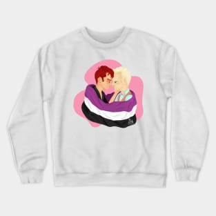 Crowley and Aziraphale Ace Pride Flag Crewneck Sweatshirt